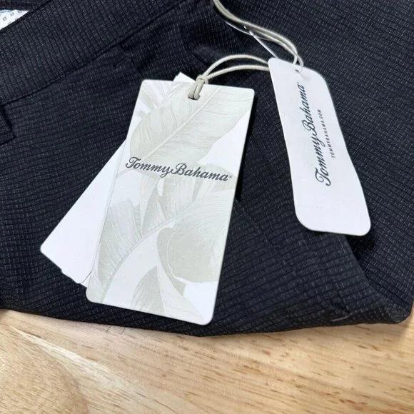 Tommy Bahama Men's Size 40 Black Chip Shot 10" Inseam Performance Golf Shorts